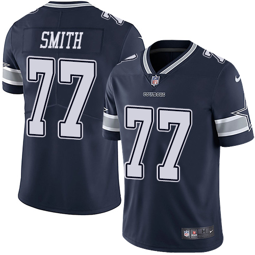 2019 men Dallas Cowboys #77 Smith blue Nike Vapor Untouchable Limited NFL Jersey style 2